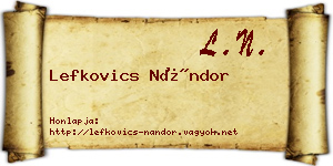 Lefkovics Nándor névjegykártya