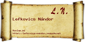 Lefkovics Nándor névjegykártya